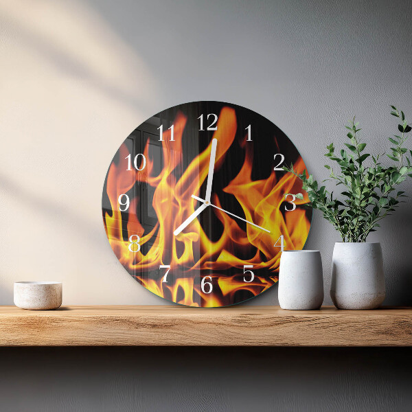 Glas wanduhr Feuer