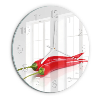 Glas wanduhr Chilischoten