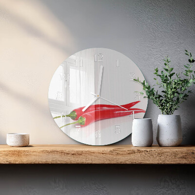 Glas wanduhr Chilischoten