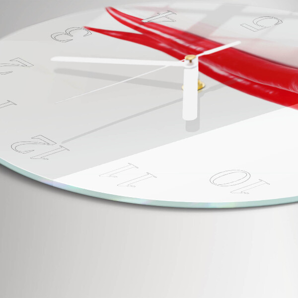Glas wanduhr Chilischoten