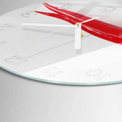 Glas wanduhr Chilischoten