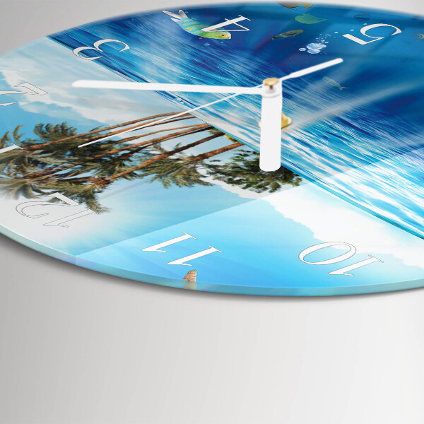 Glas wanduhr Fischinsel