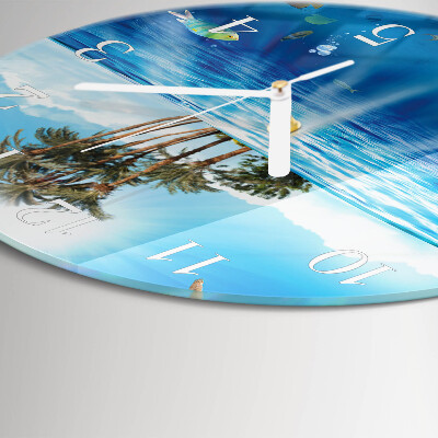 Glas wanduhr Fischinsel