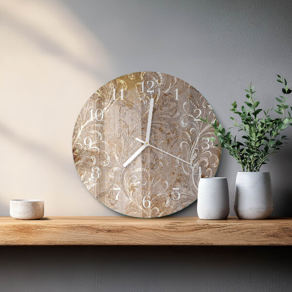 Glas wanduhr Blumenmuster