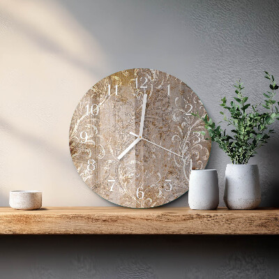 Glas wanduhr Blumenmuster
