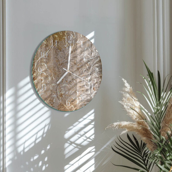 Glas wanduhr Blumenmuster