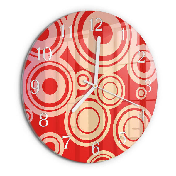 Glas wanduhr Rote Kreise