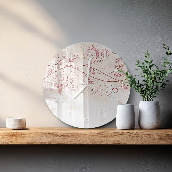 Glas wanduhr Blumenkunst
