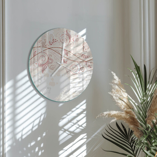 Glas wanduhr Blumenkunst