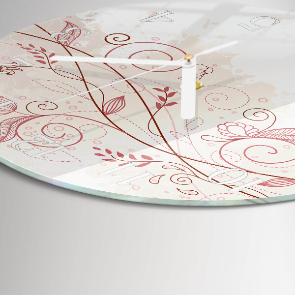 Glas wanduhr Blumenkunst