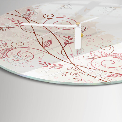 Glas wanduhr Blumenkunst