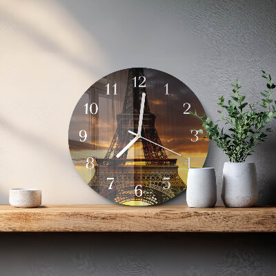 Glas wanduhr Eiffelturm Paris