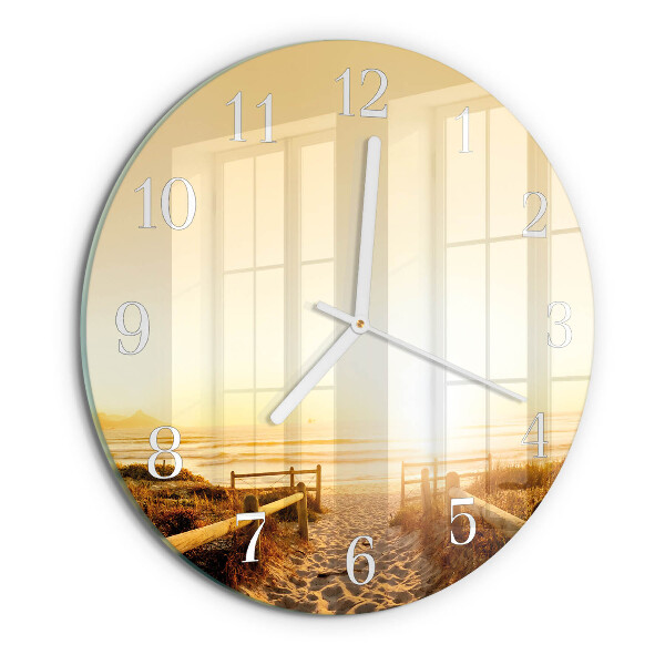 Glas wanduhr Strandweg