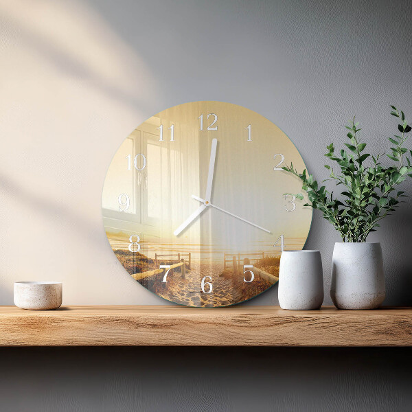 Glas wanduhr Strandweg