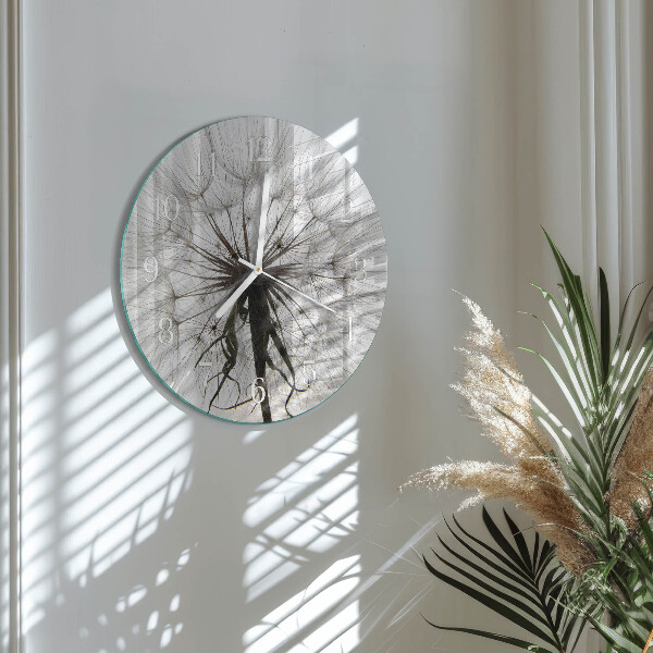 Glas wanduhr Löwenzahn