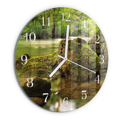 Glas wanduhr Landschaft Fluss