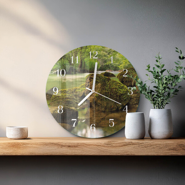 Glas wanduhr Landschaft Fluss