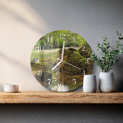 Glas wanduhr Landschaft Fluss