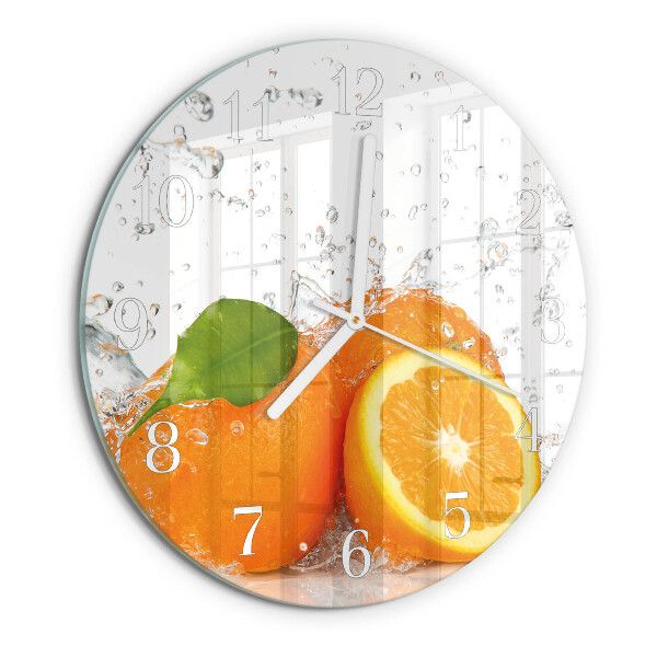 Glas wanduhr Orangen