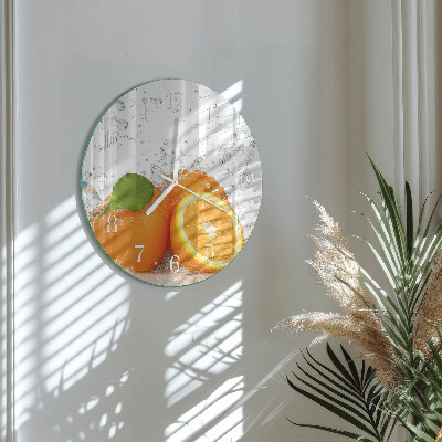 Glas wanduhr Orangen