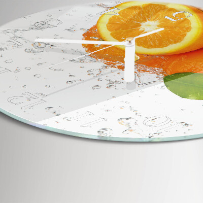 Glas wanduhr Orangen
