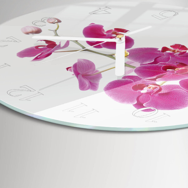 Glas wanduhr Orchidee
