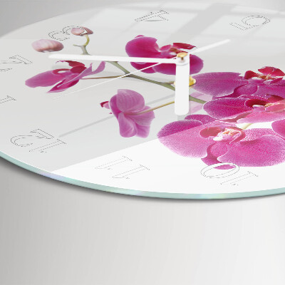 Glas wanduhr Orchidee
