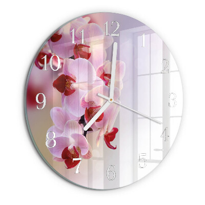 Glas wanduhr Orchidee