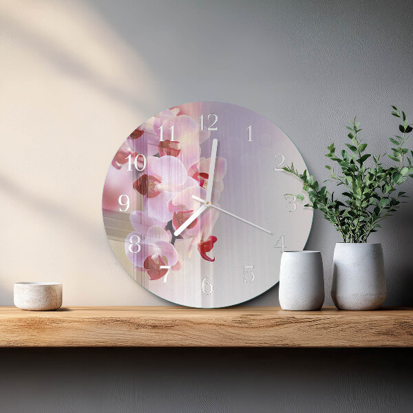 Glas wanduhr Orchidee