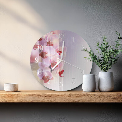 Glas wanduhr Orchidee