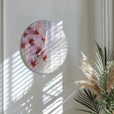 Glas wanduhr Orchidee