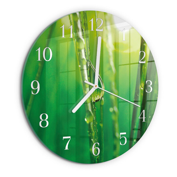 Glas wanduhr Grastropfen