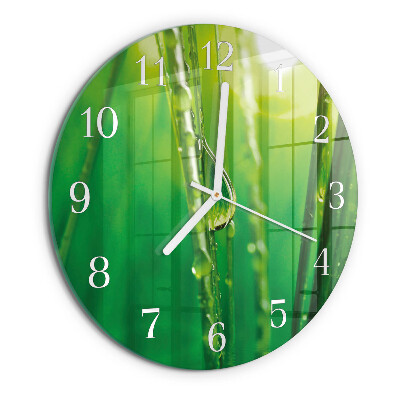 Glas wanduhr Grastropfen