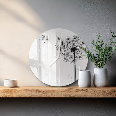 Glas wanduhr Löwenzahn