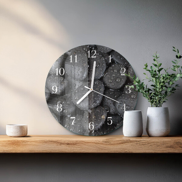 Glas wanduhr Steine ​​Wasser
