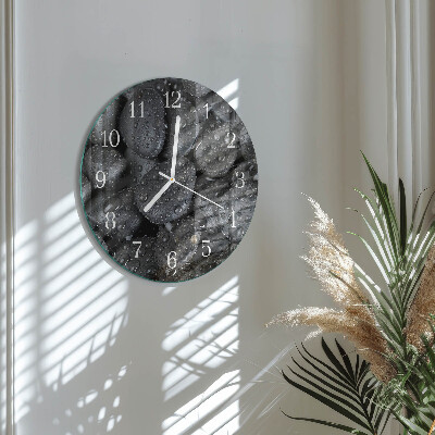 Glas wanduhr Steine ​​Wasser