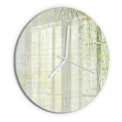 Glas wanduhr Bambuspflanze
