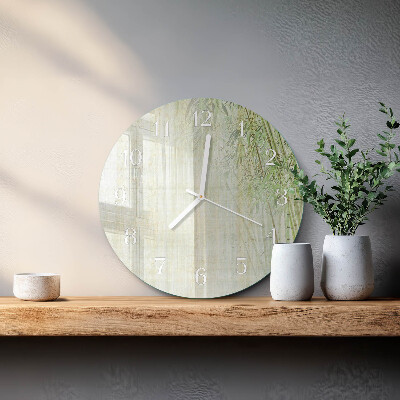 Glas wanduhr Bambuspflanze