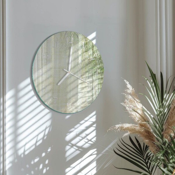 Glas wanduhr Bambuspflanze