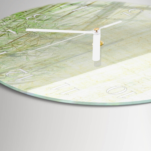 Glas wanduhr Bambuspflanze