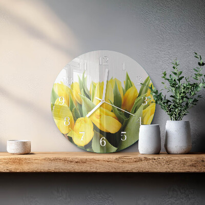 Glas wanduhr Tulpenblüten