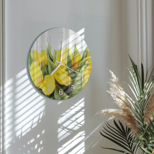 Glas wanduhr Tulpenblüten