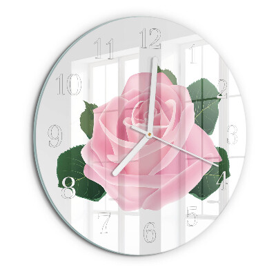 Glas wanduhr Rose