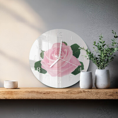 Glas wanduhr Rose