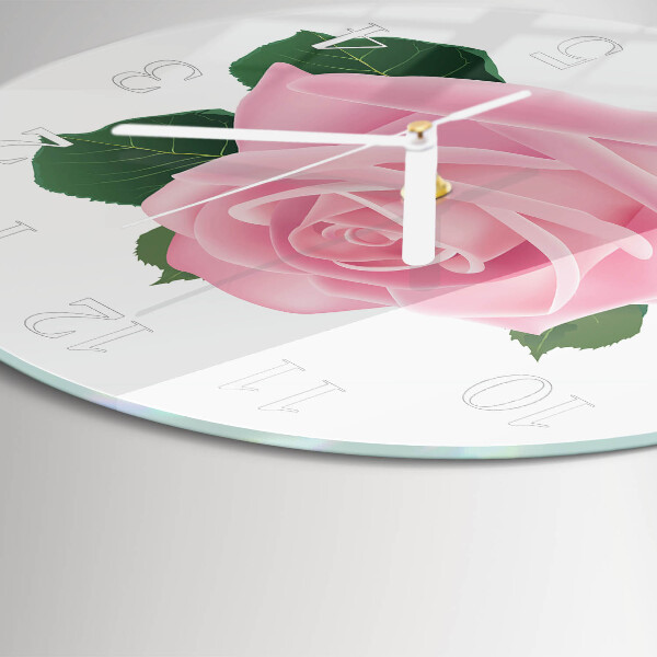 Glas wanduhr Rose