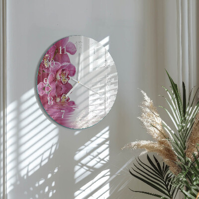 Glas wanduhr Orchidee