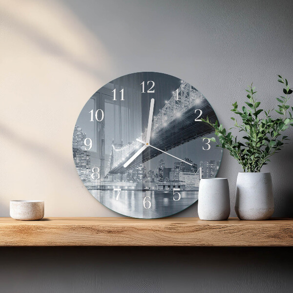 Glas wanduhr Brücke