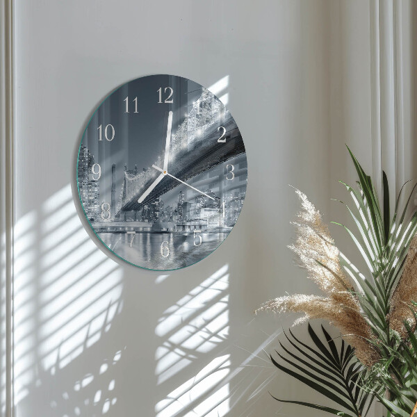 Glas wanduhr Brücke