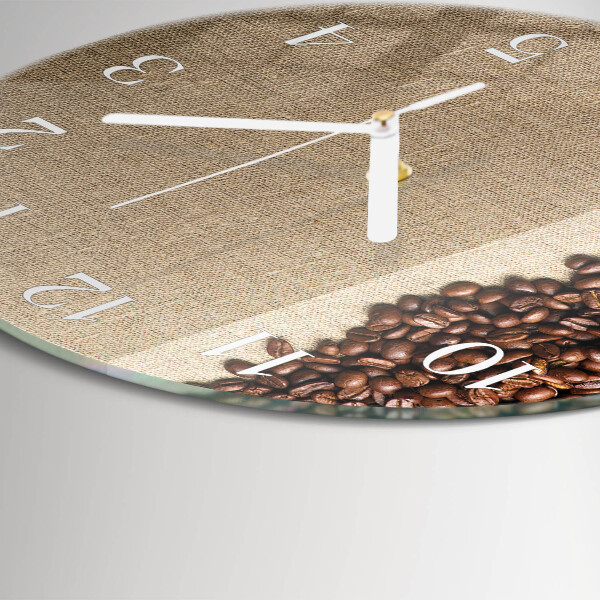 Glas wanduhr Kaffeebohnen
