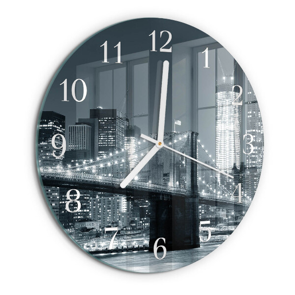 Glas wanduhr Horizontale Brücke